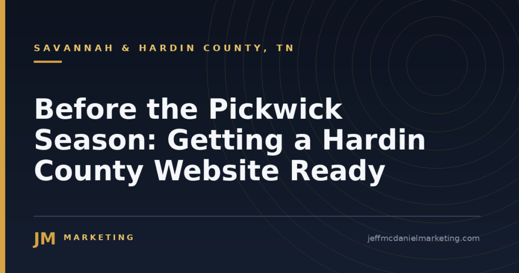 Before the Pickwick Season: Getting a Hardin County Website Ready 1 Before the Pickwick Season: Getting a Hardin County Website Ready