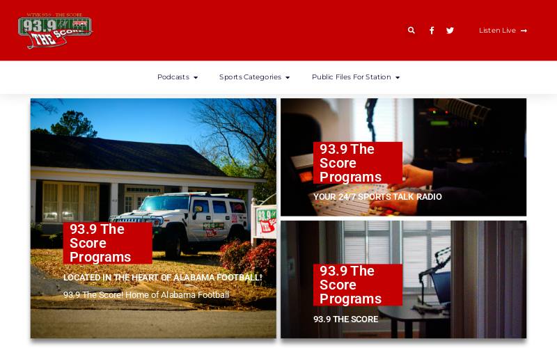 93.9 The Score website